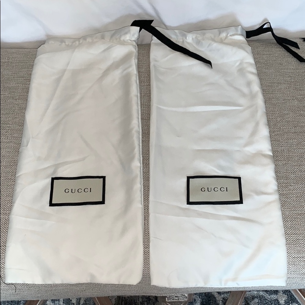 Pair of silk Gucci dust bags